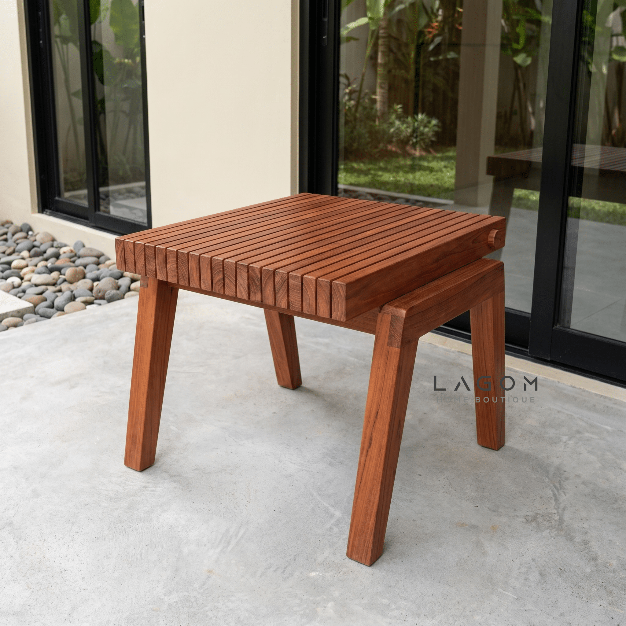 Folding Outdoor Table & Chair Set | Solid Reclaimed Teak-Outdoor Table Set-Lagom Home Boutique