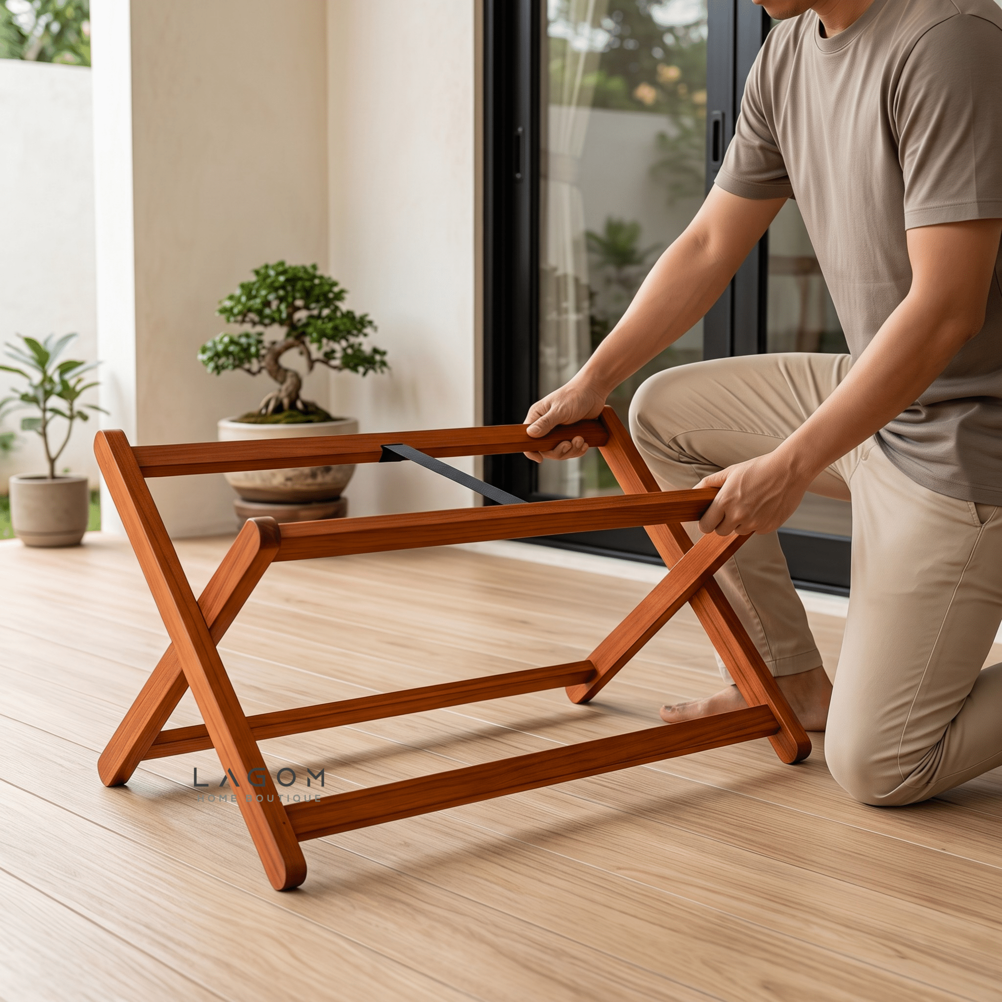 Folding Outdoor Table & Chair Set | Solid Reclaimed Teak-Outdoor Table Set-Lagom Home Boutique