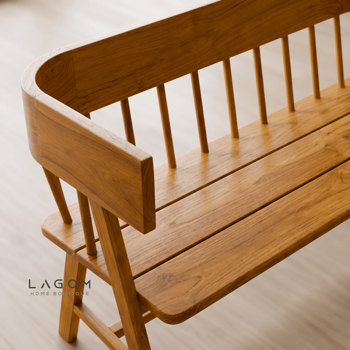 Indoor/Semi-Outdoor Teak Bench-Bench-Lagom Home Boutique