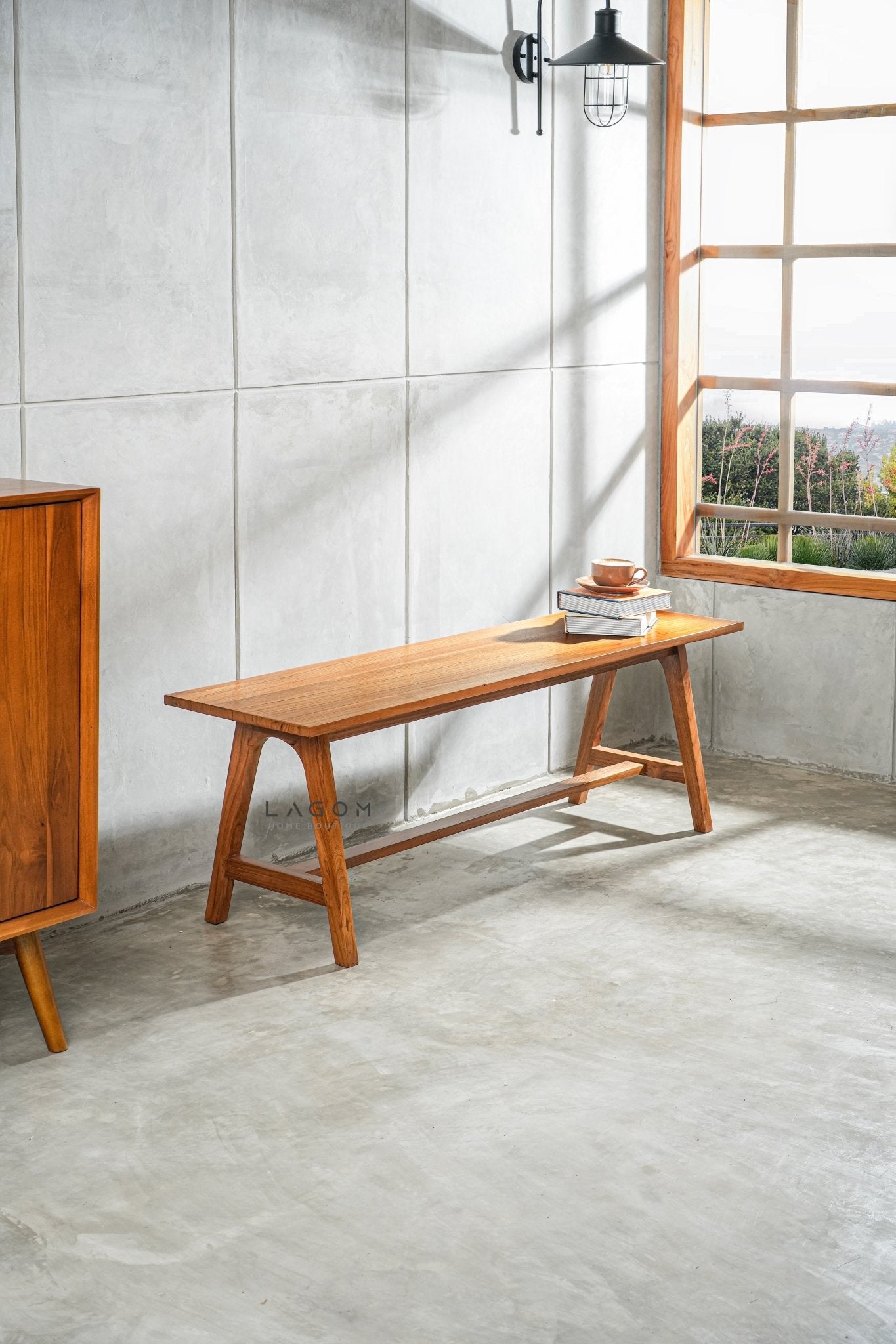Minimalist Teak Bench - Bench - Lagom Home Boutique