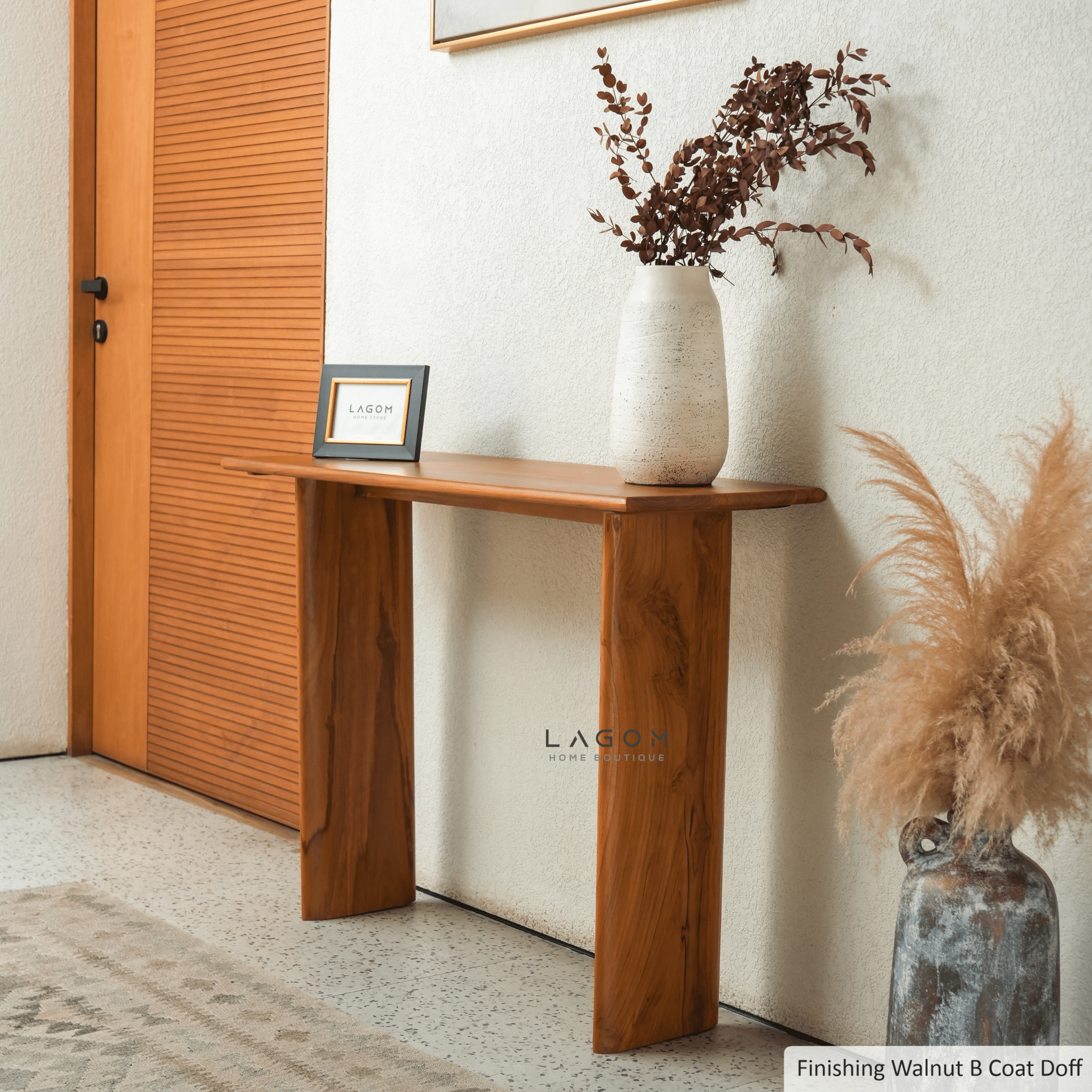 Minimalist Teak Wood Console Table - Console Table - Lagom Home Boutique