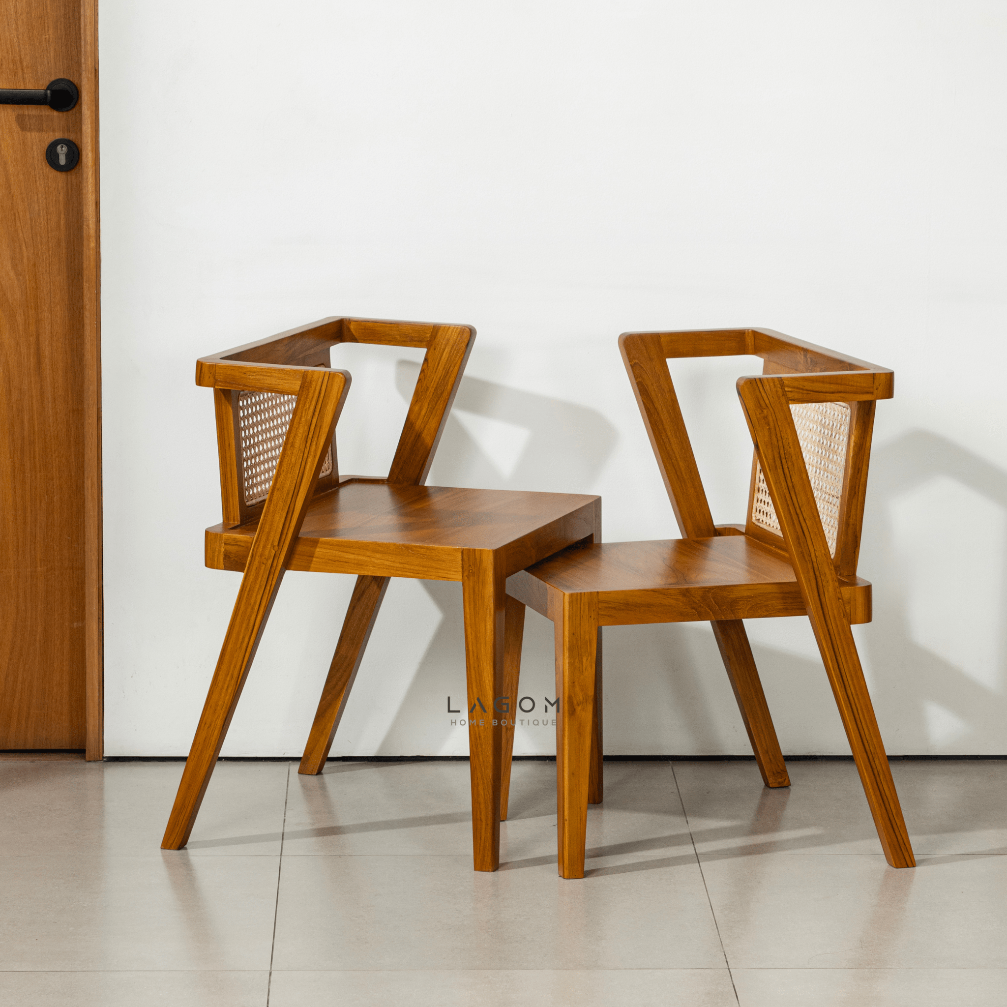 Premium Teak and Rattan Dining Set - Dining Set - Lagom Home Boutique