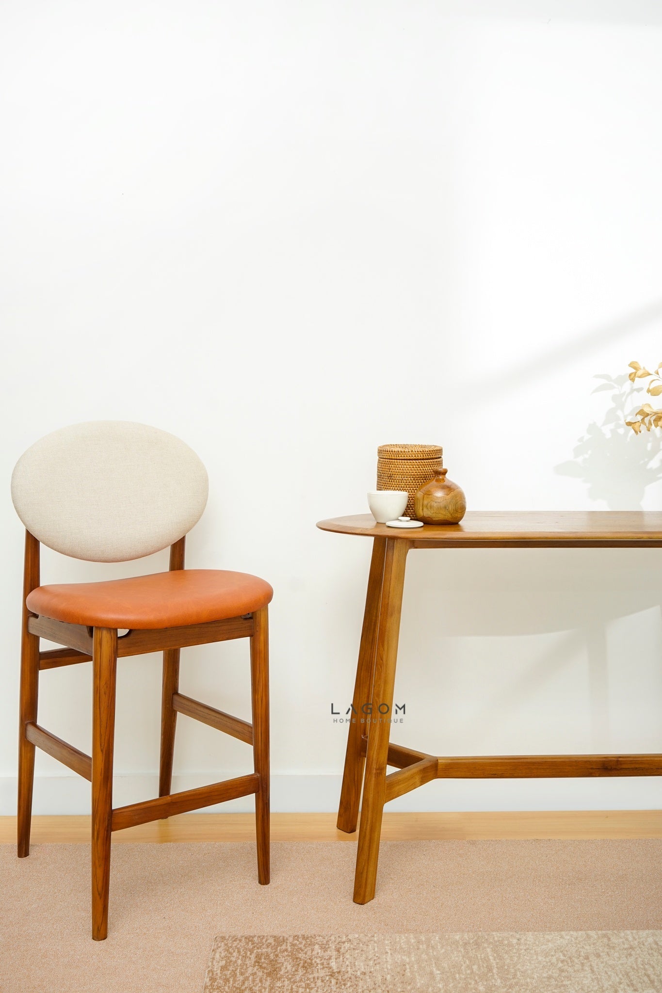 Sleek Oval Console Table in Premium Solid Teak - Console Table - Lagom Home Boutique