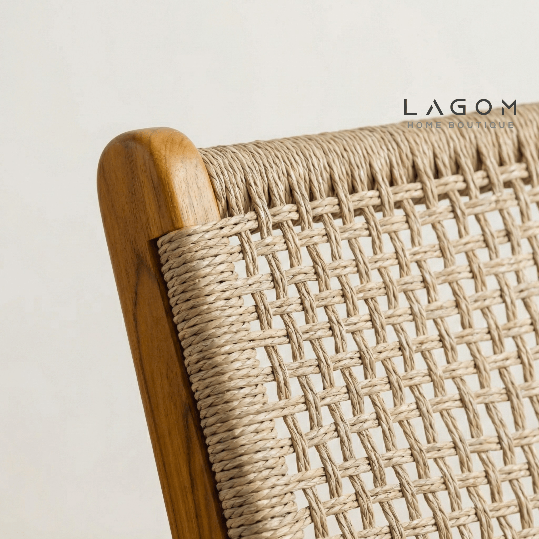 Solid Teak Lounge Chair with Handwoven Poly Hyacinth - Chair - Lagom Home Boutique