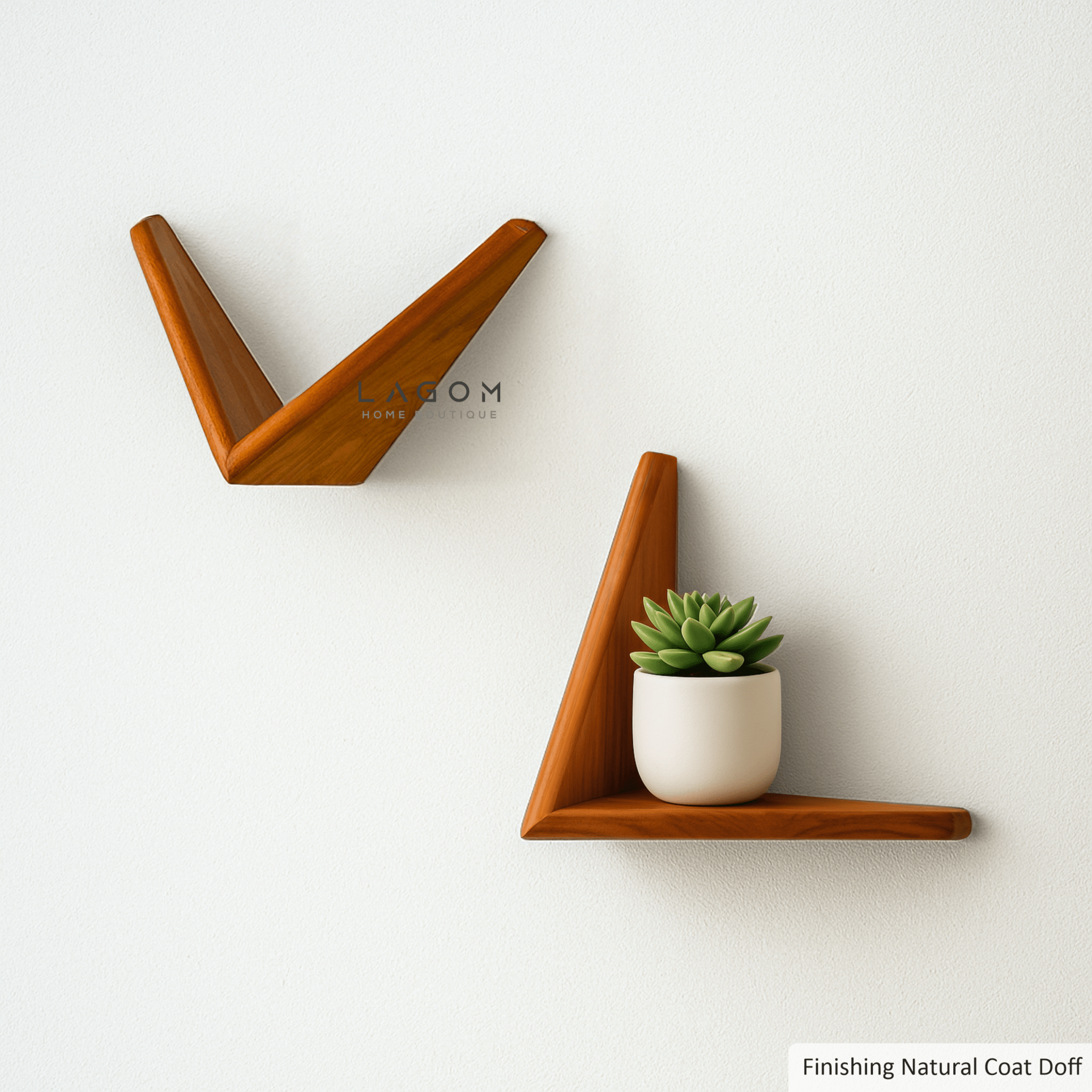 Teak Butterfly Shelf Set (Set of 4, 8 or 12) - Wall Shelf - Lagom Home Boutique