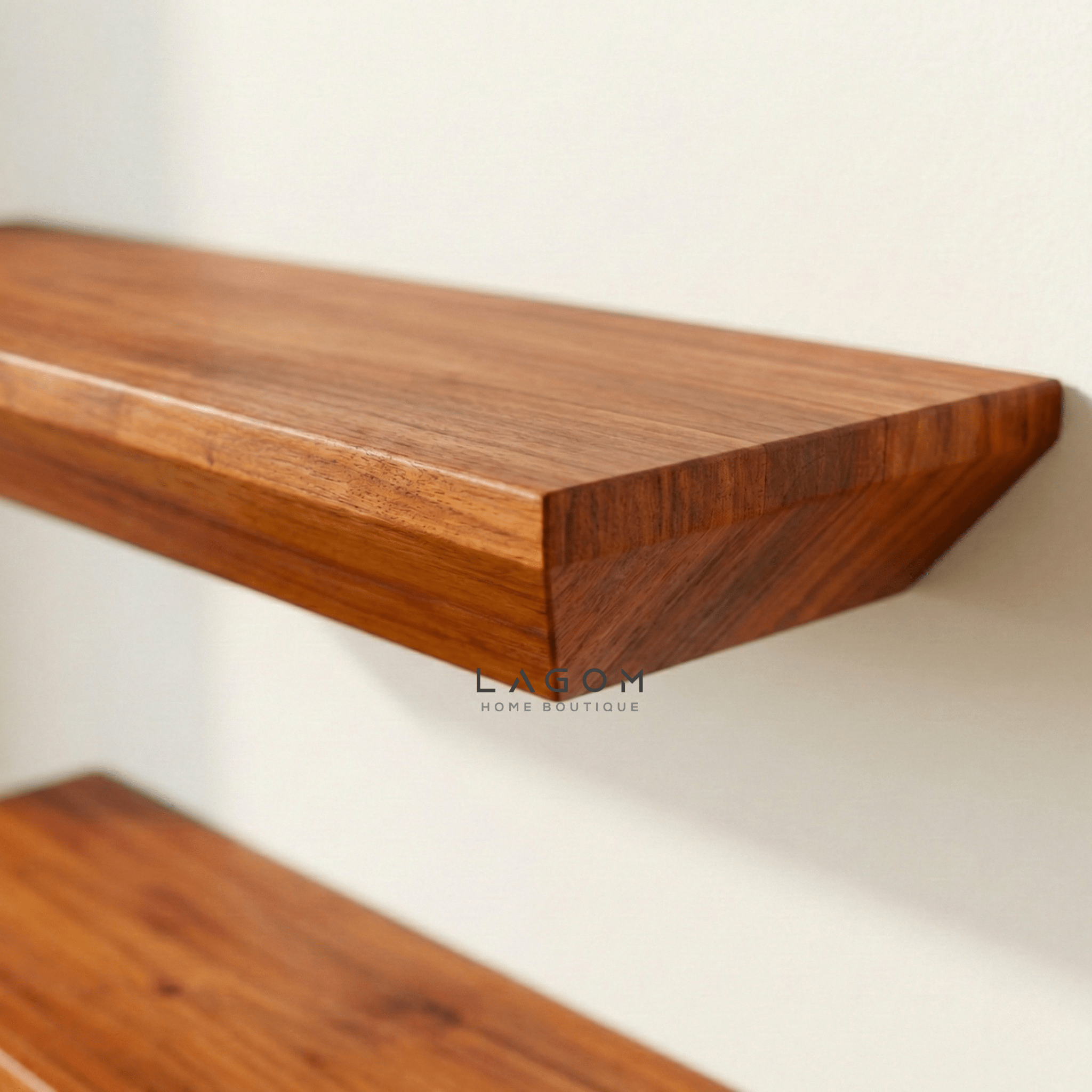 Teak Floating Shelves – Set of 4 - Wall Shelf - Lagom Home Boutique