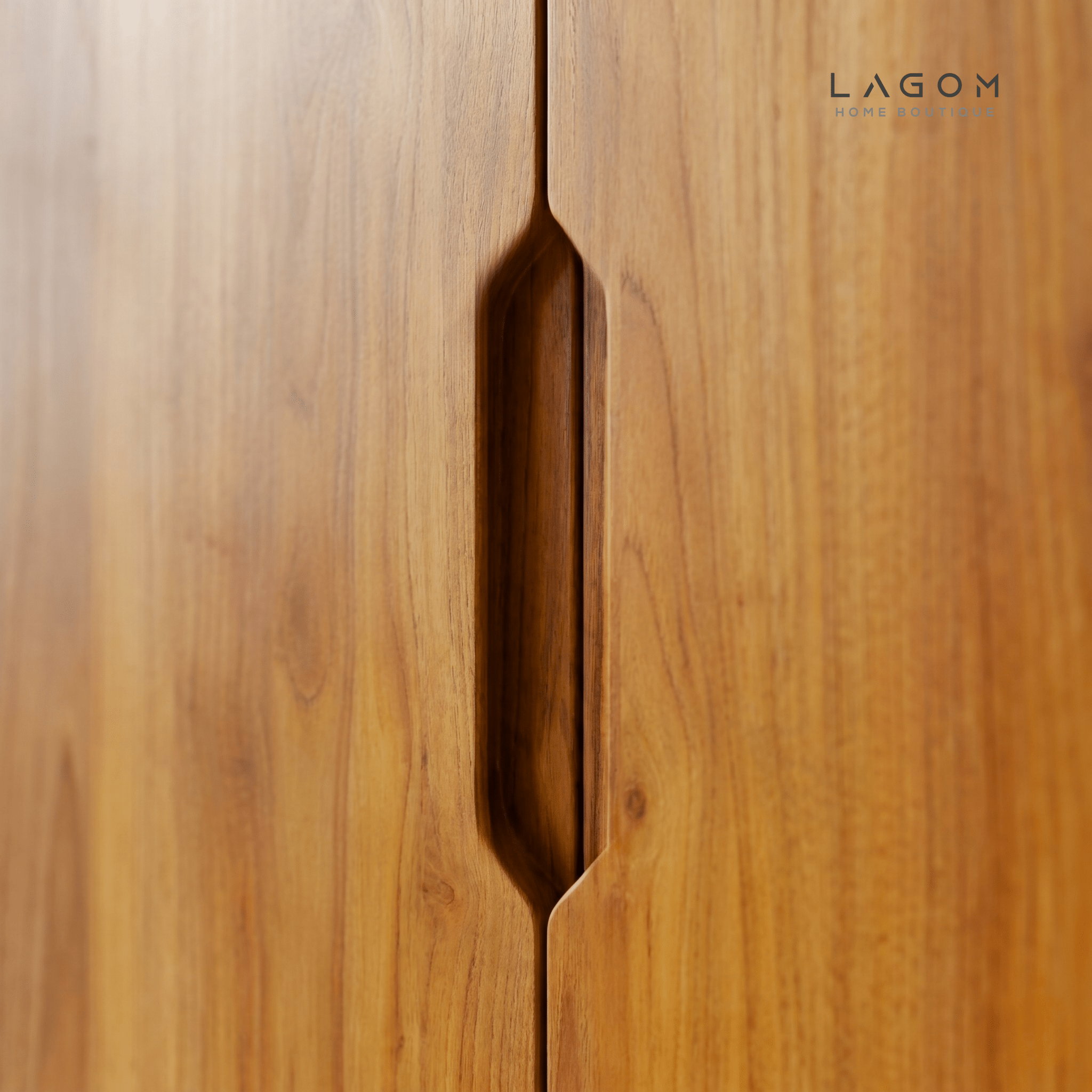 Teak Sideboard with Open Shelves - Sideboard - Lagom Home Boutique