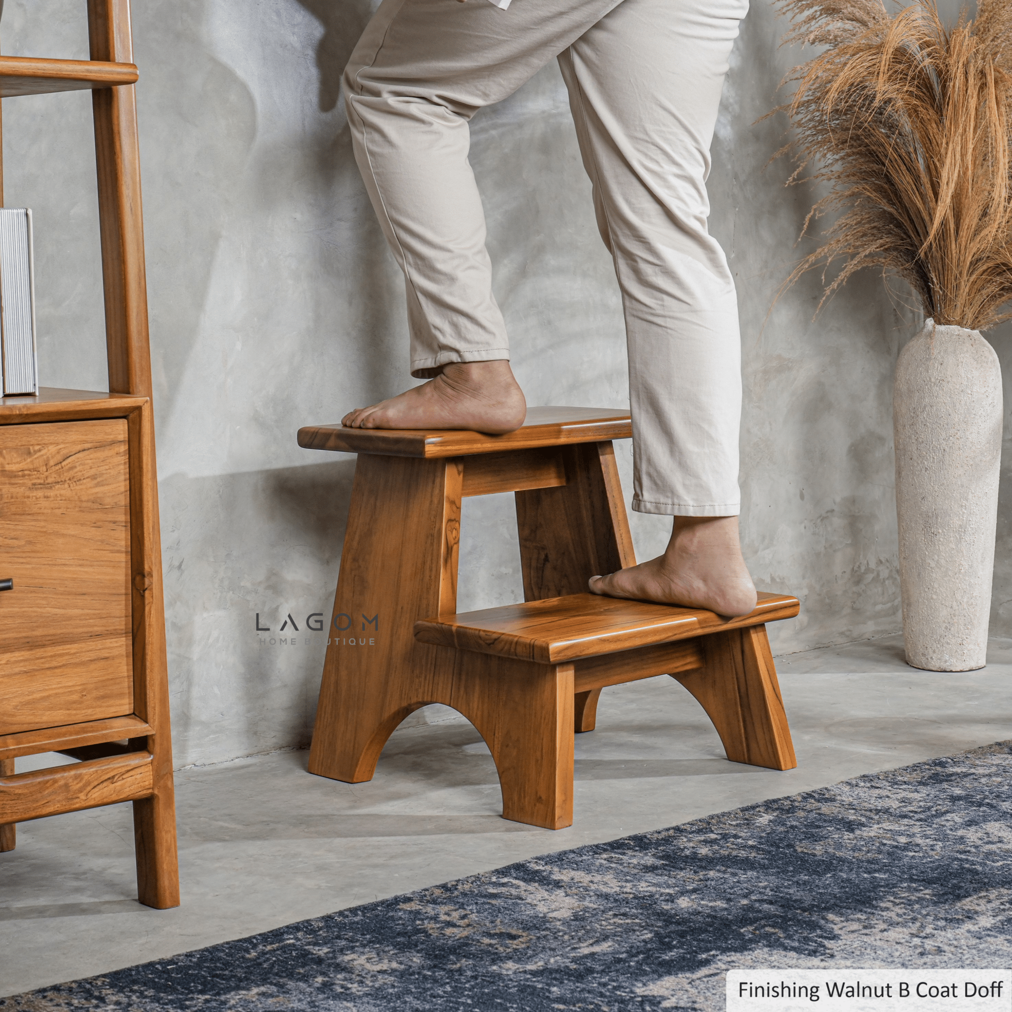 Teak Wood 2 - Step Stool - Step Stool - Lagom Home Boutique