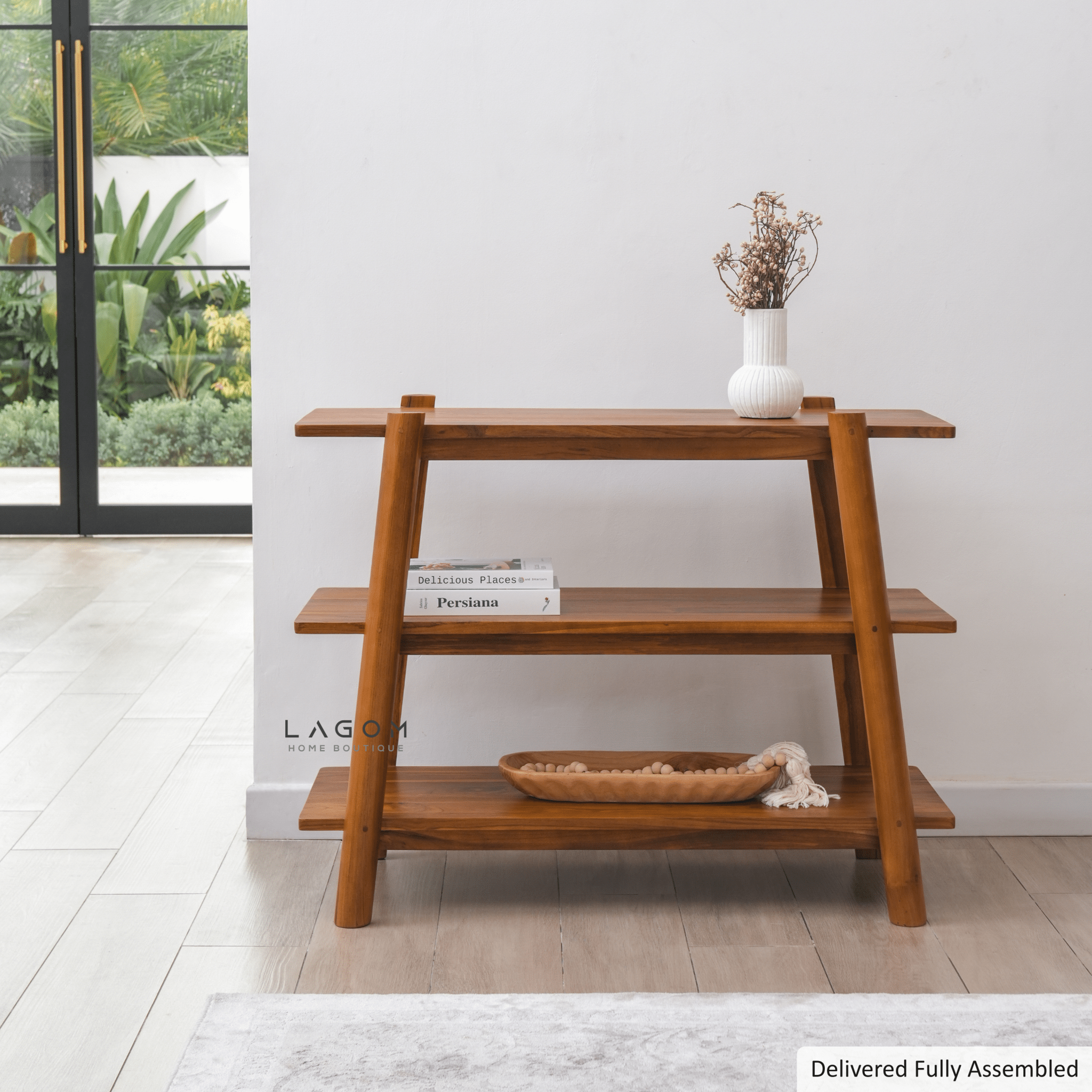 Three - Tiered Teak Console Table - Console Table - Lagom Home Boutique
