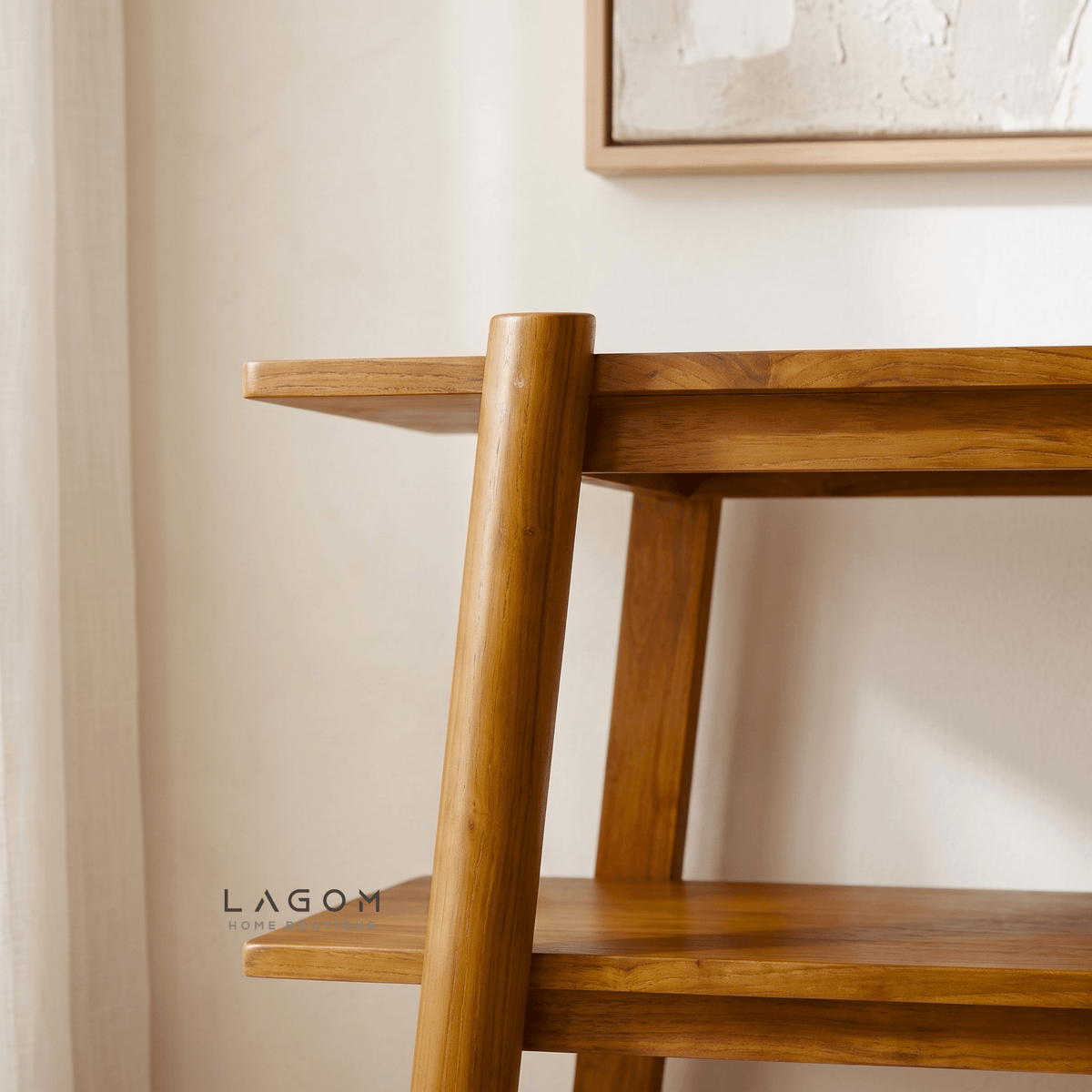Three-Tiered Teak Console Table-Console Table-Lagom Home Boutique