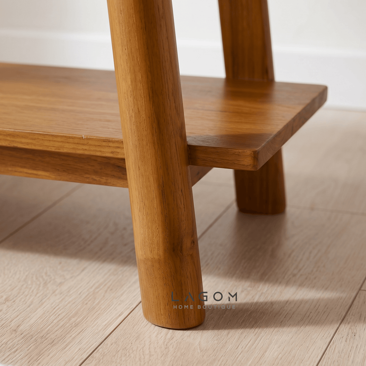 Three-Tiered Teak Console Table-Console Table-Lagom Home Boutique