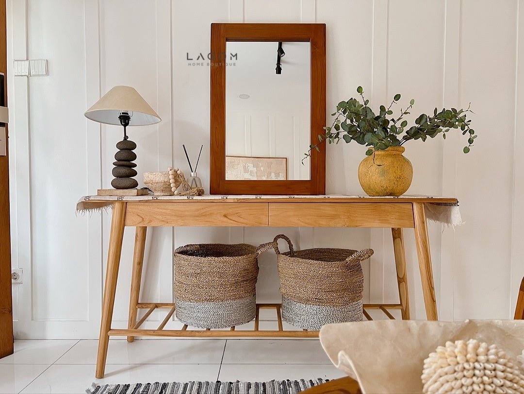 Timeless Rectangular Mirror in Teak Wood - Mirror - Lagom Home Boutique