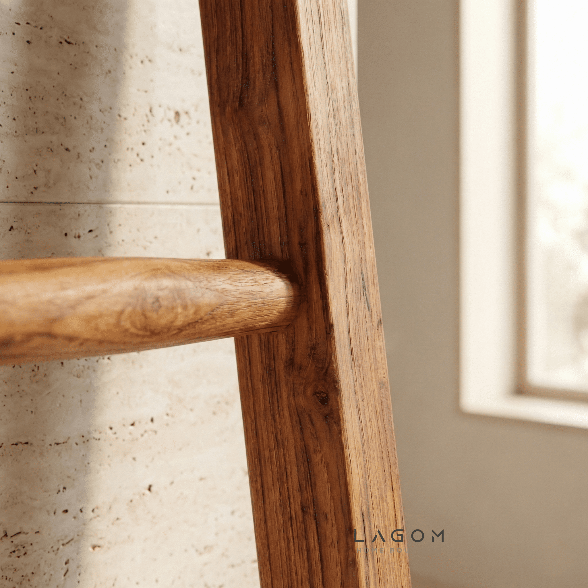 Towel / Blanket Ladder in Solid Teak - Towel Rack - Lagom Home Boutique